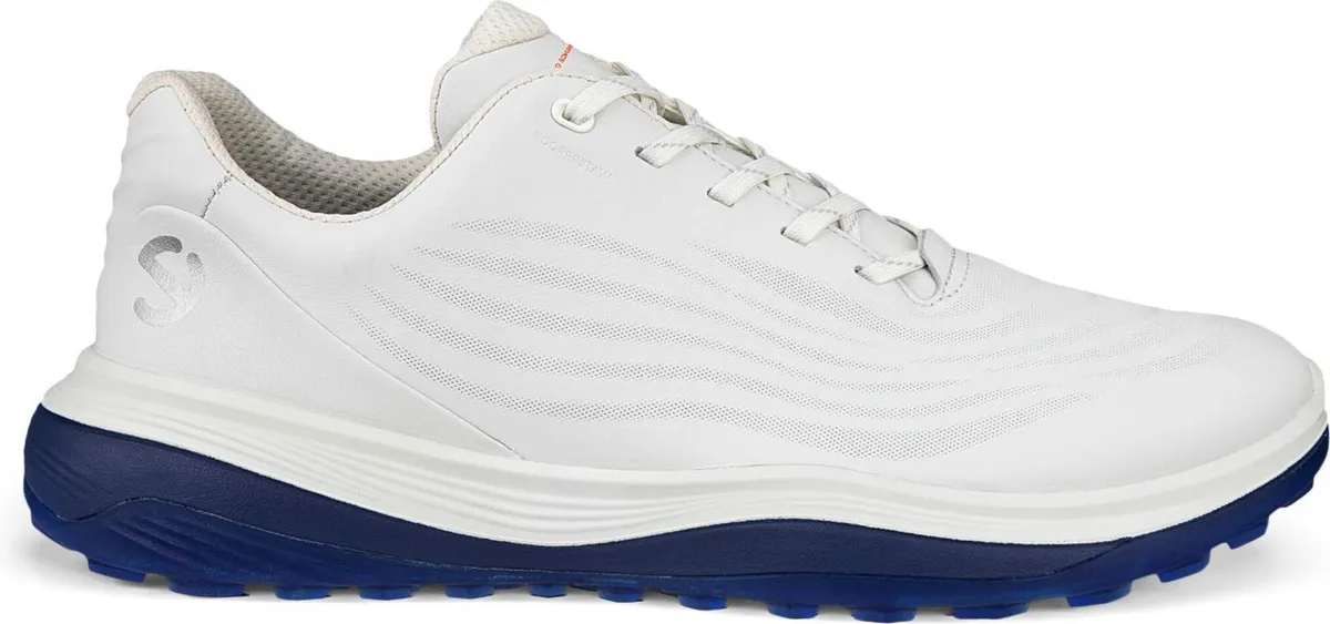 Ecco LT1 Vandtætte Herre Golfsko Uden Spikes - White/Blue - Str. 40 Normal