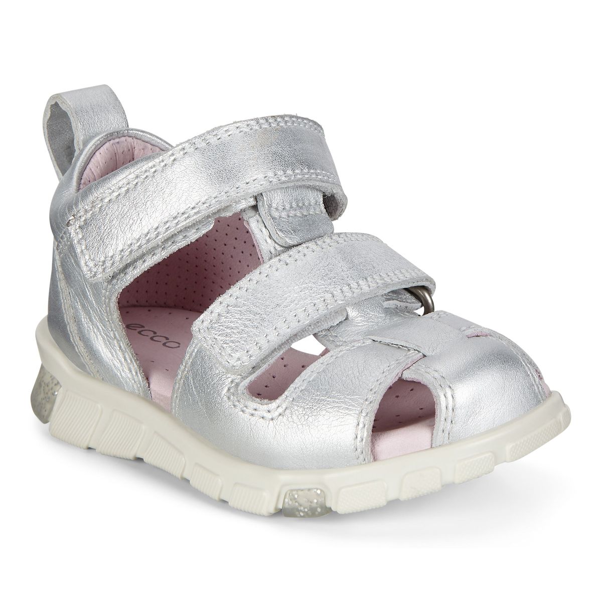 Ecco, Mini Stride Sandal - Silver Metallic - 20