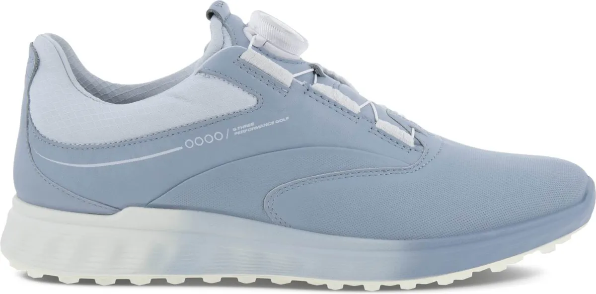 Ecco S-Three (2023) BOA Vandtætte Dame Golfsko Uden Spikes - Dusty Blue/Air - Str. 36 Normal