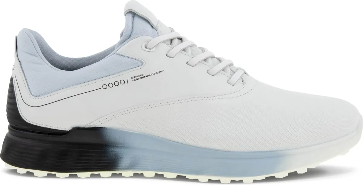 Ecco S-Three (2023) Vandtætte Herre Golfsko Uden Spikes - White/Black/Air - Str. 39 Normal