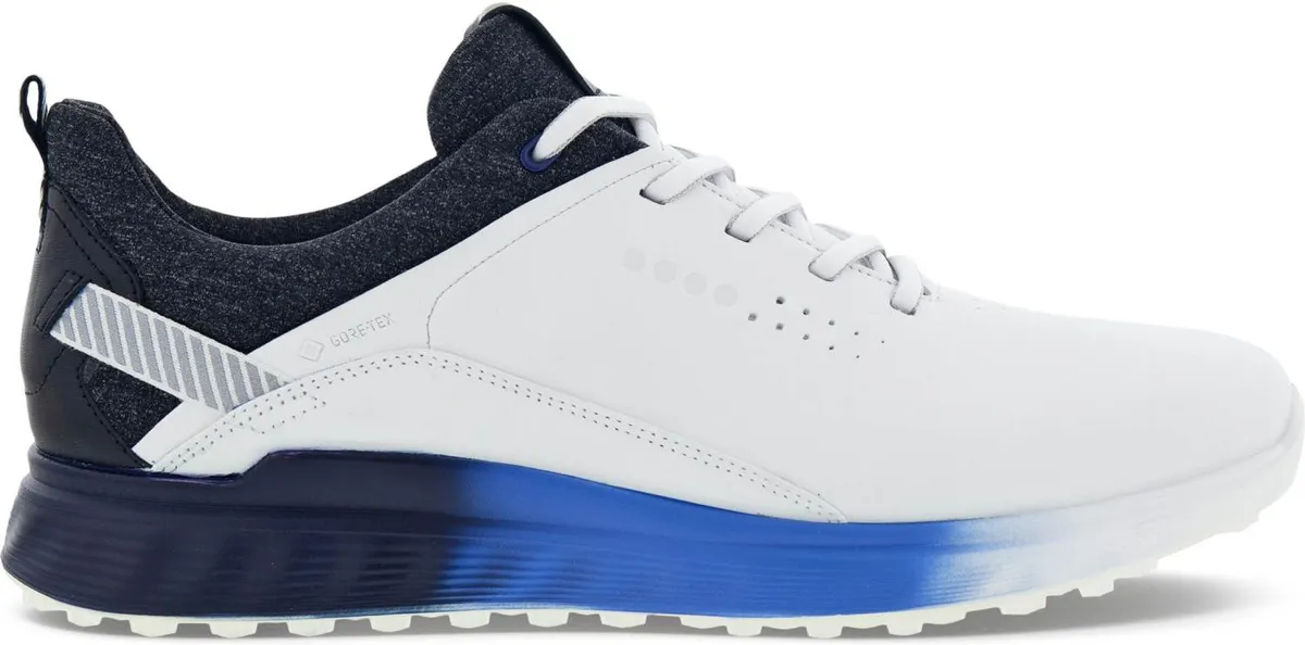 Ecco S-Three Vandtætte Herre Golfsko Uden Spikes - White/Black - Str. 41 Normal