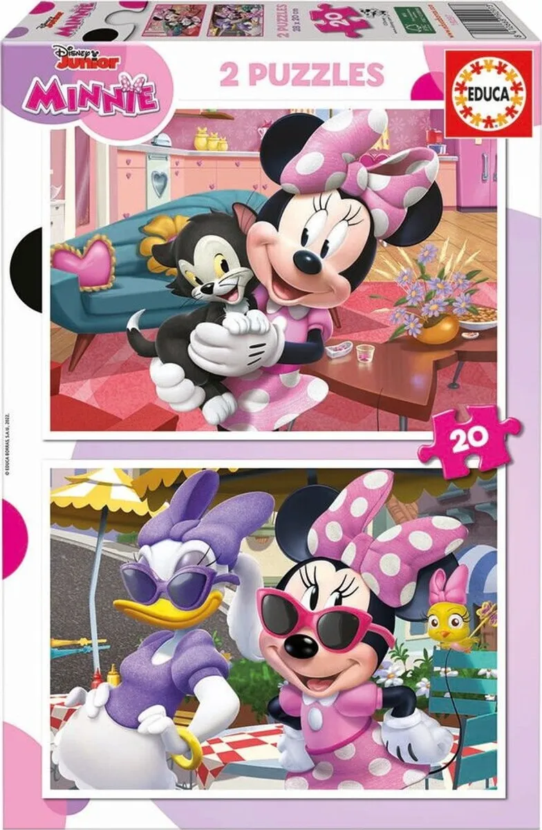 Educa - Puslespil Med 2x20 Brikker - Disney Junior - Minnie Mouse