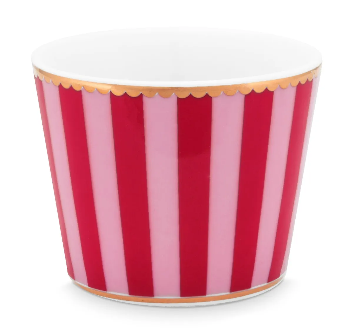 Egg Cup Love Birds Stripes Red-Pink