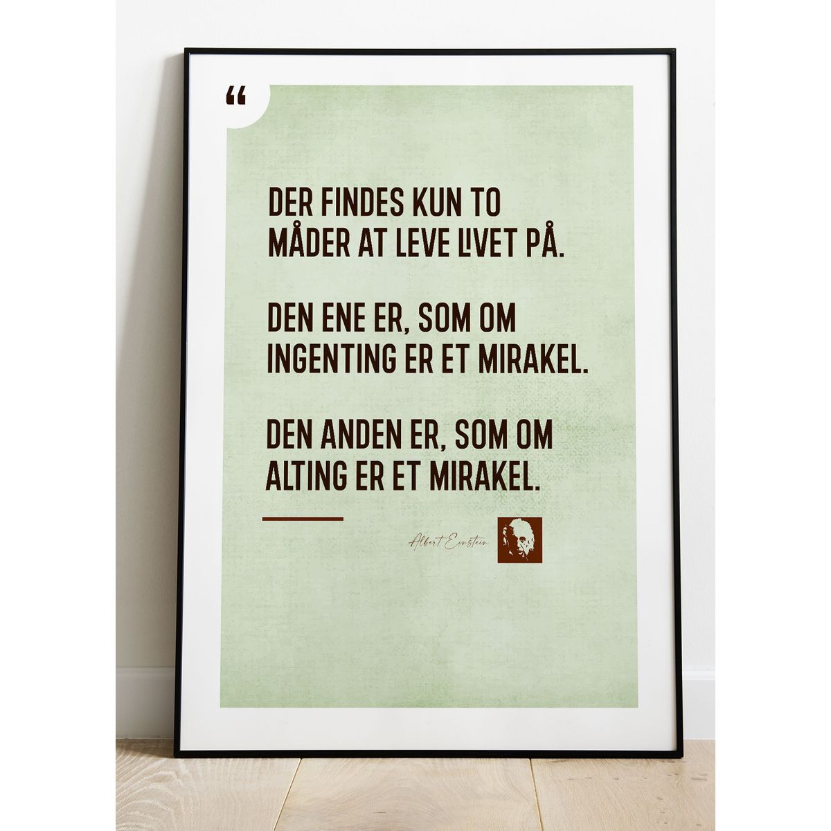 Einstein-mirakel-citatplakat - 70 x 100 cm - Kr. 349,-