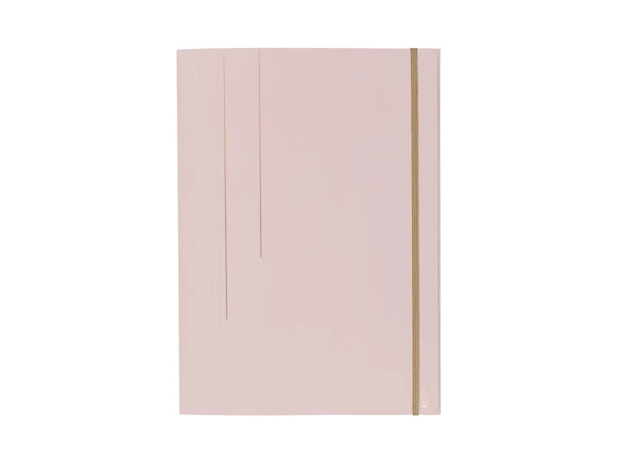 Elastikmappe A4 Kozo 3-klap Dusty Pink