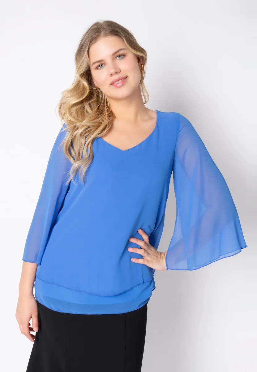 Elcamma - Cornflower Blue - Bluse - 40