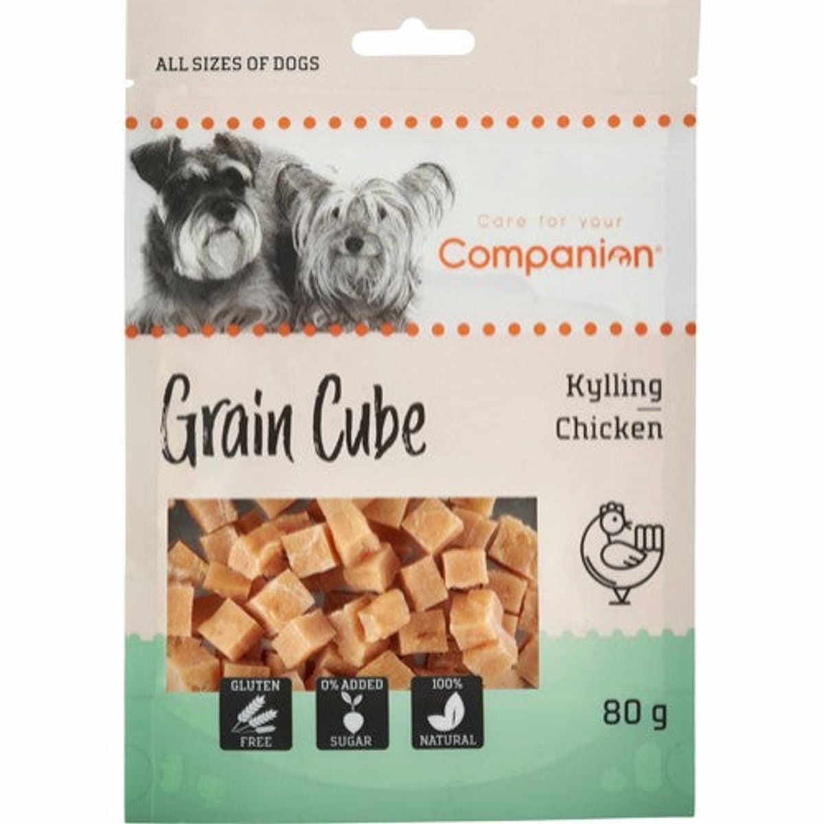 Eldorado - Companion Chicken Grain cube 80g - Hundegodbidder