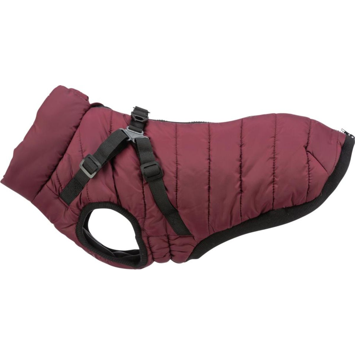 Eldorado - Trixie Pirou vinterjakke med hundesele, Farve: Bordeaux - S: ryg: 33 cm, mave: 46-50 cm, hals: op til 36 cm - Pet Apparel - Polyester","Fleece