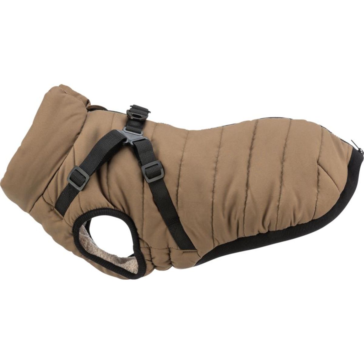 Eldorado - Trixie Pirou vinterjakke med hundesele, Farve: Sand - M: ryg: 45 cm, mave: 62-66 cm, hals: op til 48 cm - Pet Apparel - Polyester","Fleece