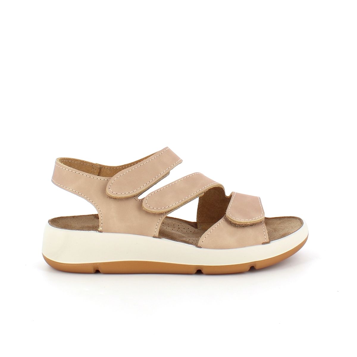 Elegant beige skindsandal med justerbare remme - 41