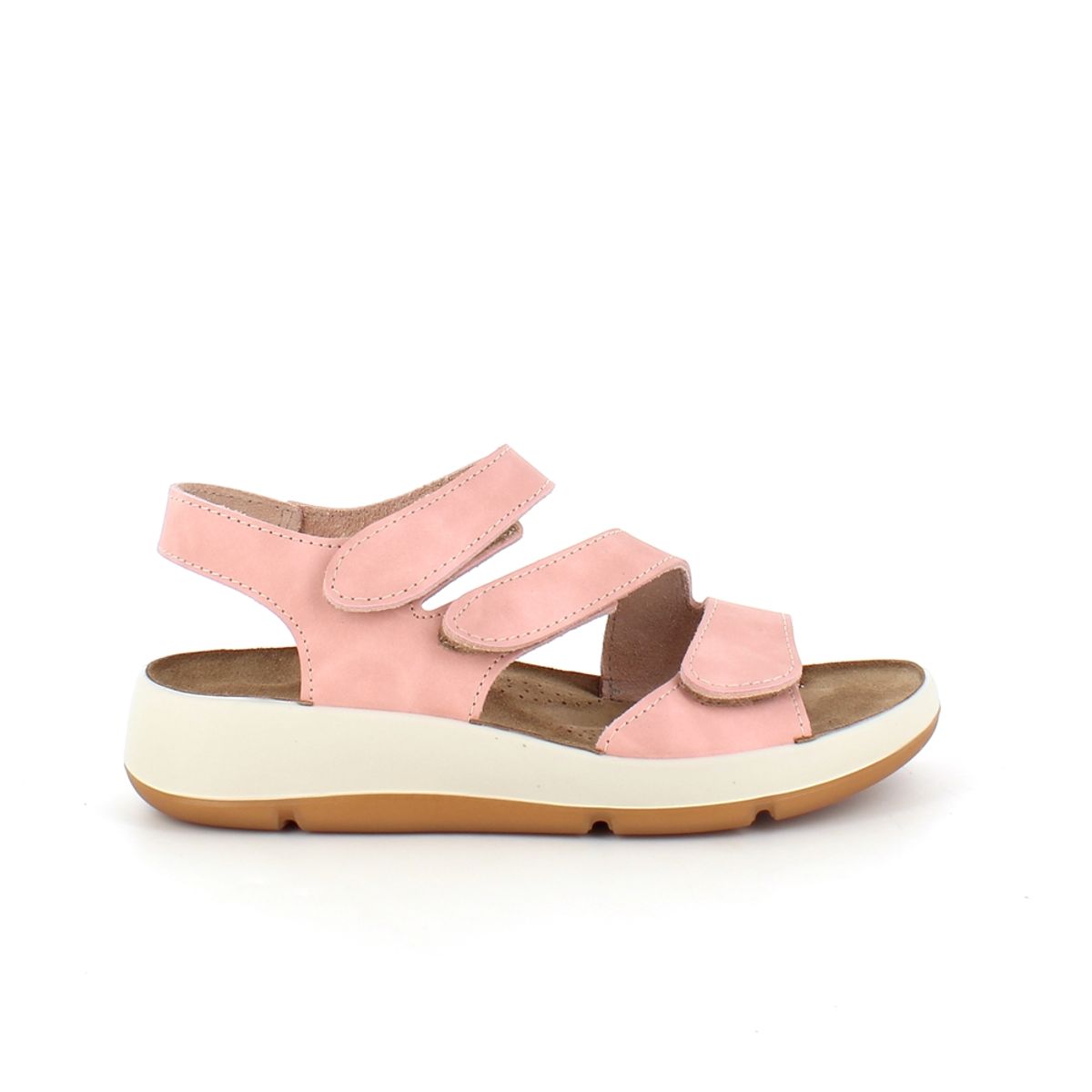 Elegant rosa skindsandal med justerbare remme - 39