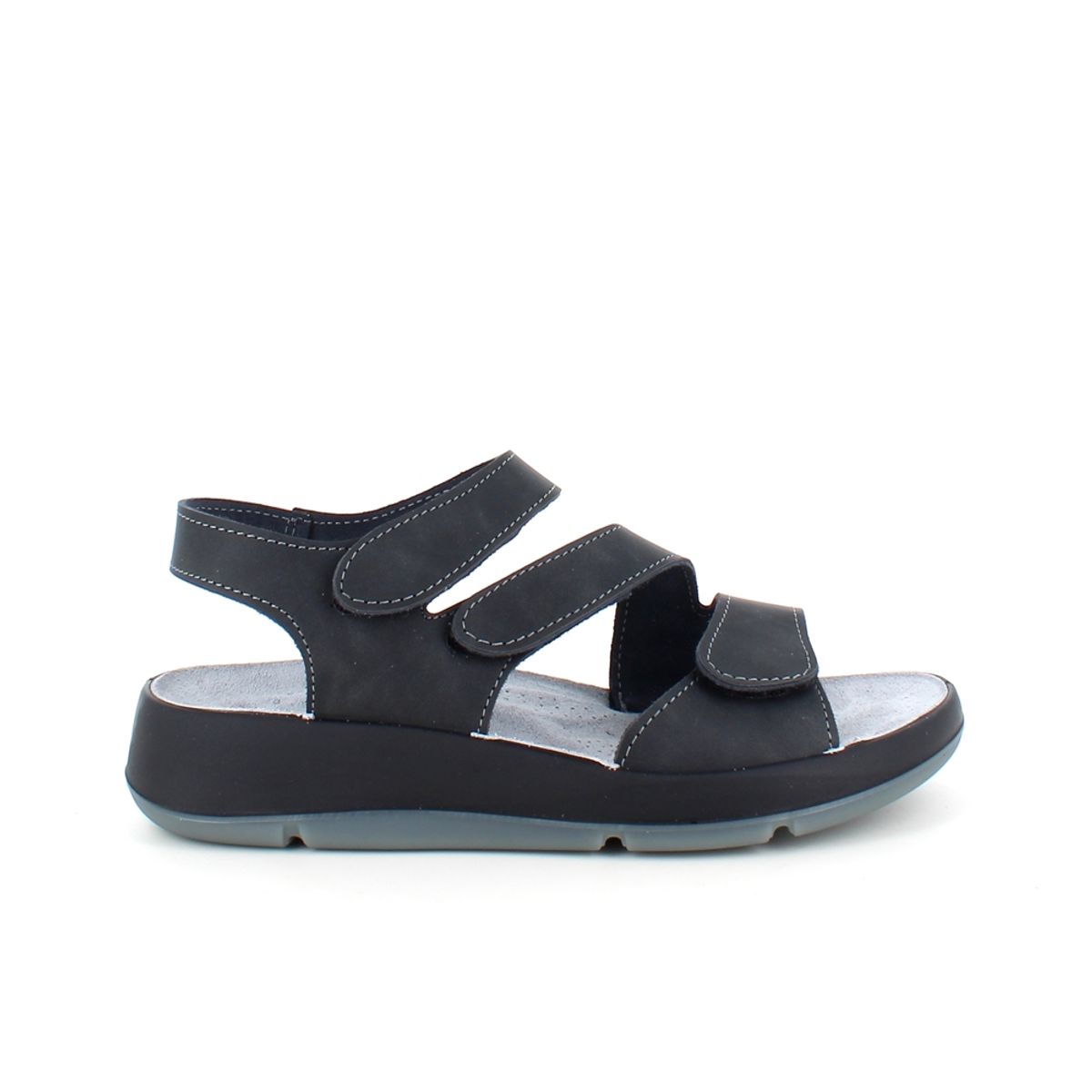 Elegant sort skindsandal med justerbare remme - 41