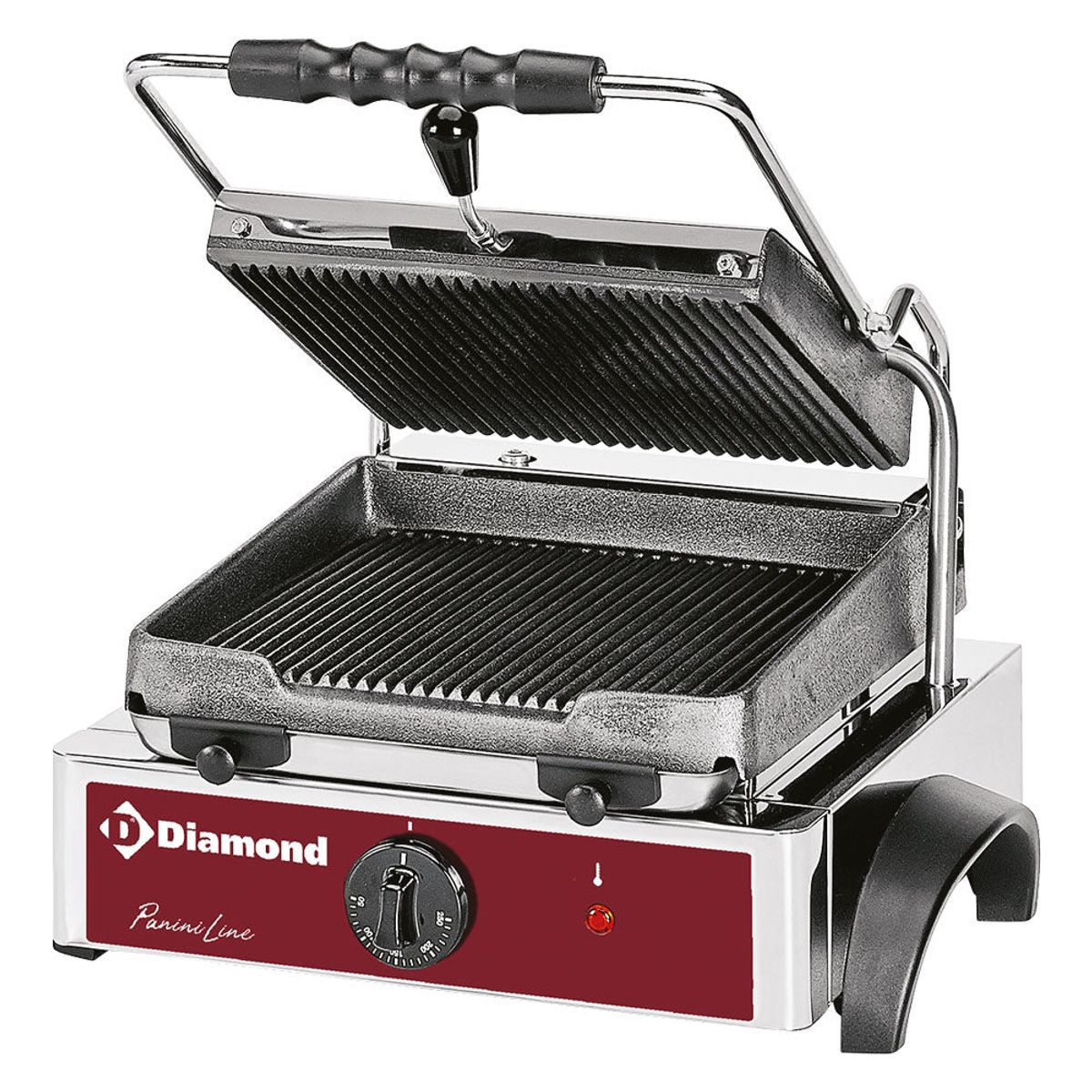 Elektrisk panini grill, ribbede tallerkener