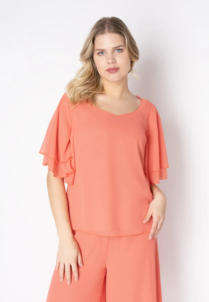 Elnobel - Coral Red - Bluse - 38