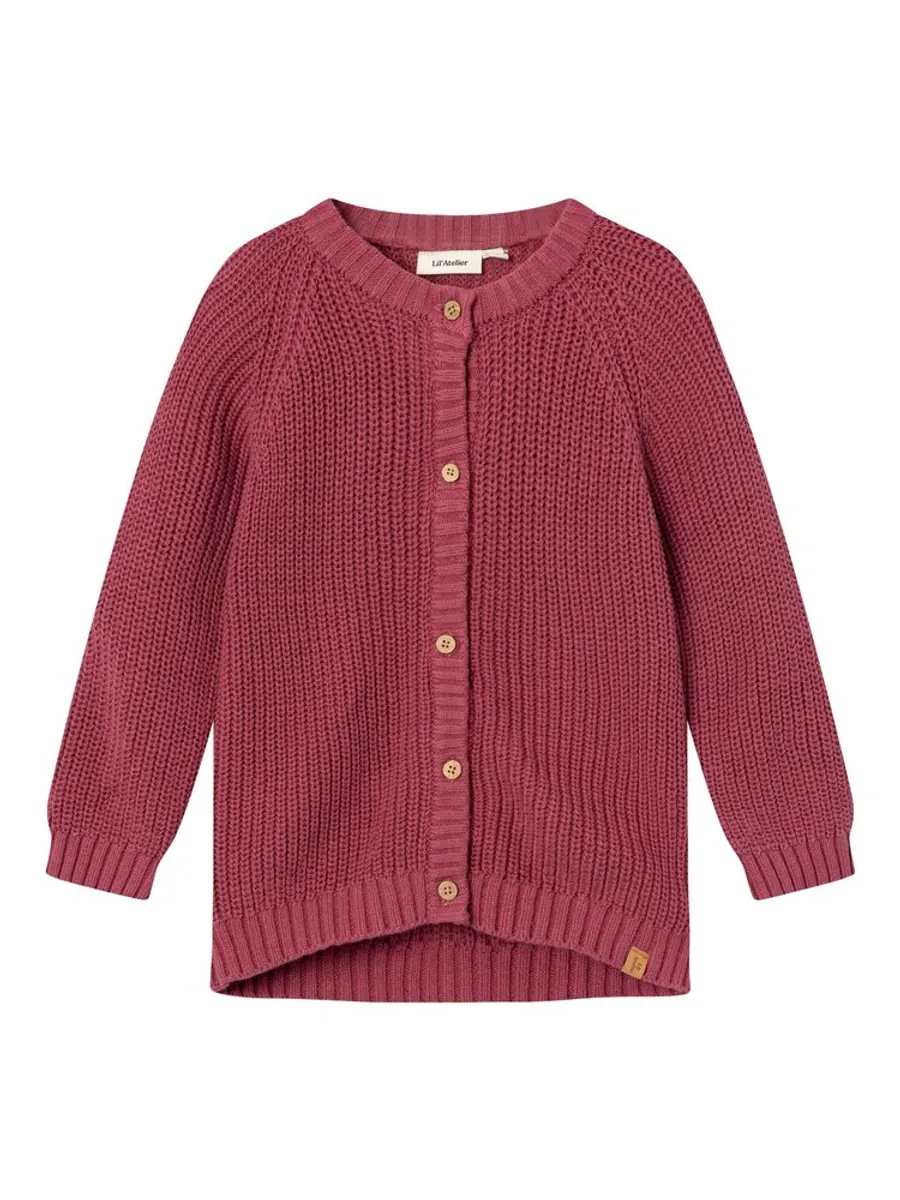 Emlen langærmet cardigan - dry rose - 116