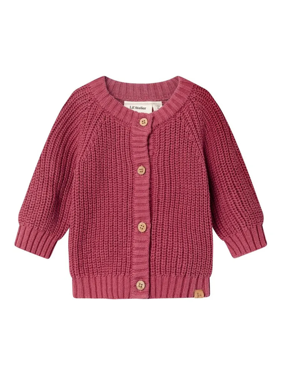 Emlen langærmet cardigan - dry rose - 56