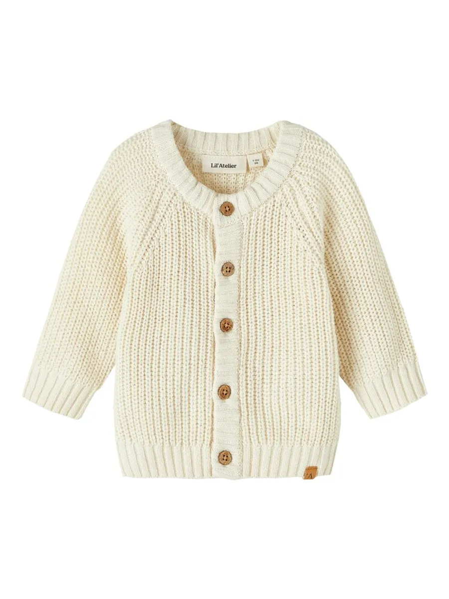 Emlen langærmet strik cardigan - TURTLEDOVE - 80