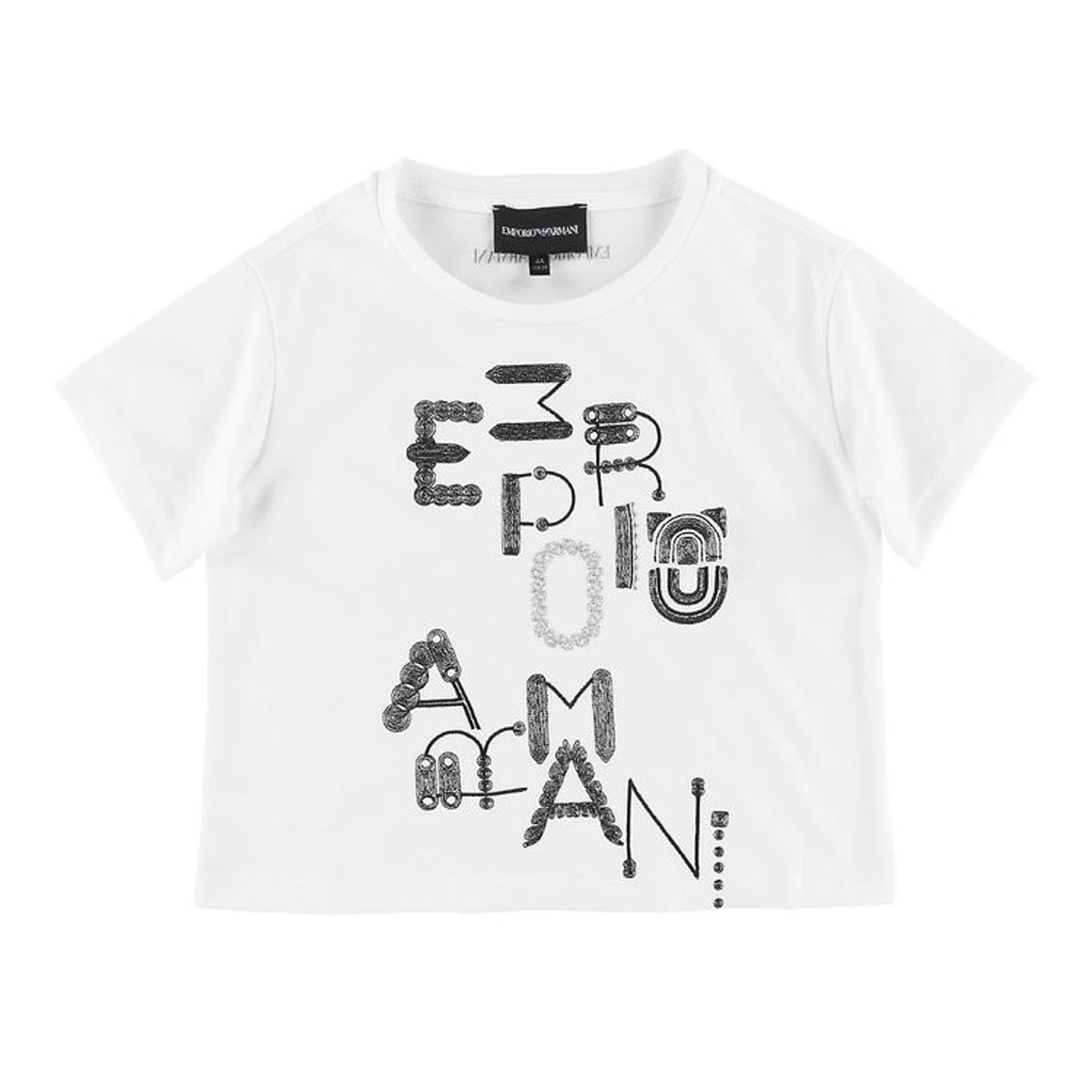 Emporio Armani T-shirt - Hvid m. Broderi