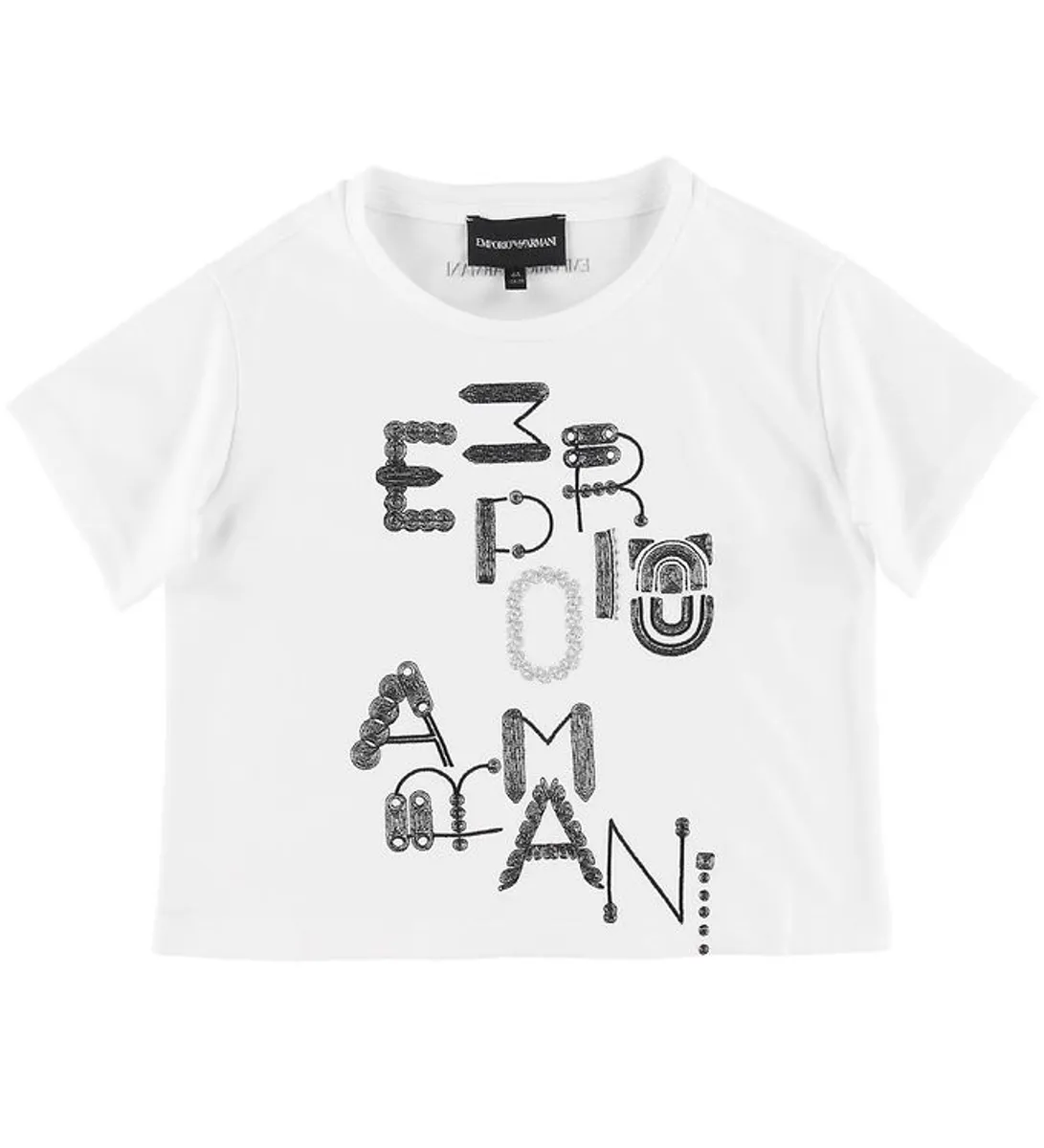 Emporio Armani T-shirt - Hvid m. Broderi