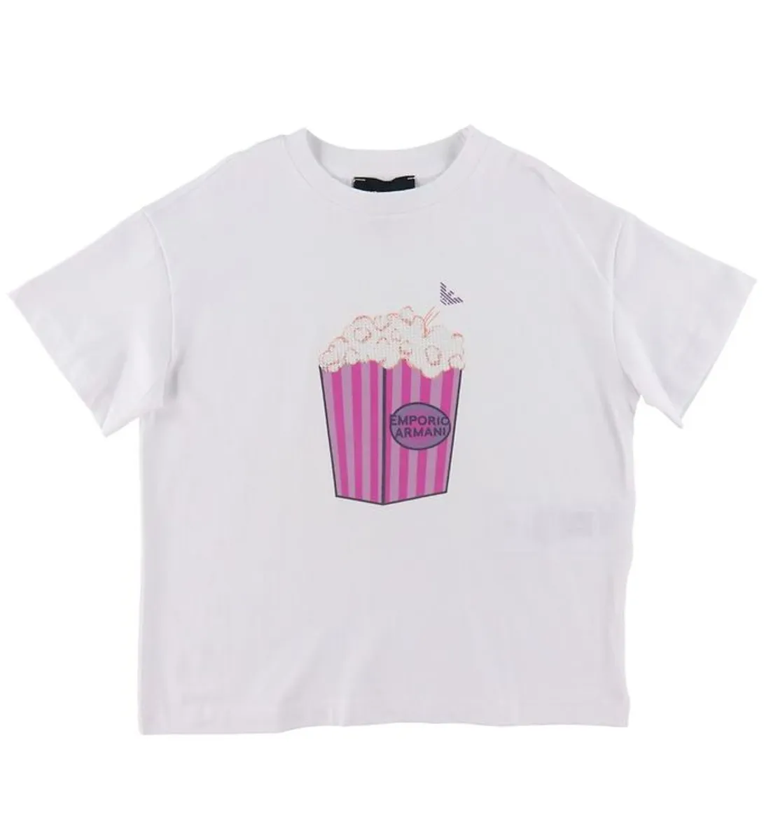 Emporio Armani T-shirt - Hvid m. Popcorn