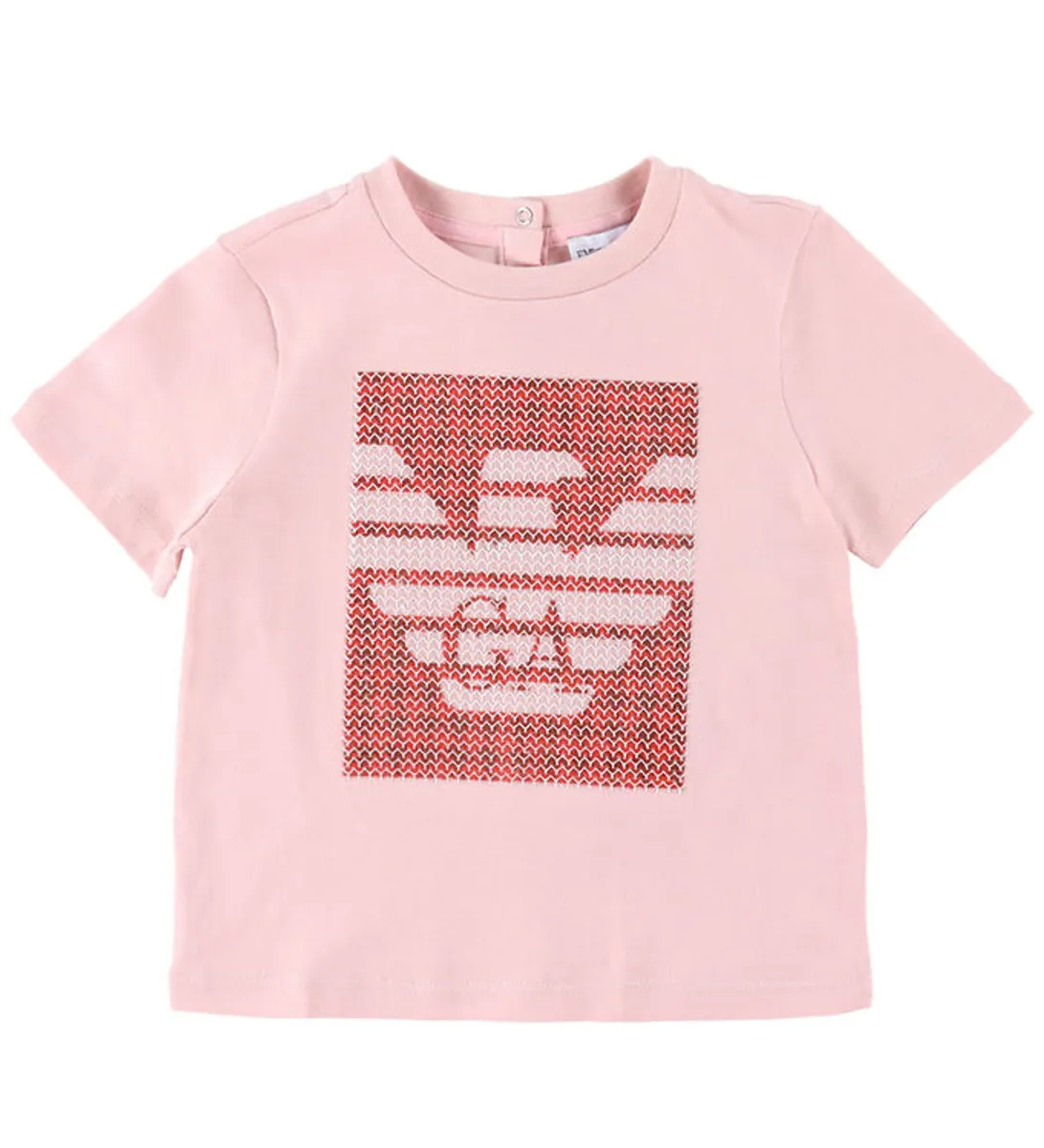 Emporio Armani T-shirt - Rosa/Rød m. Pailletter