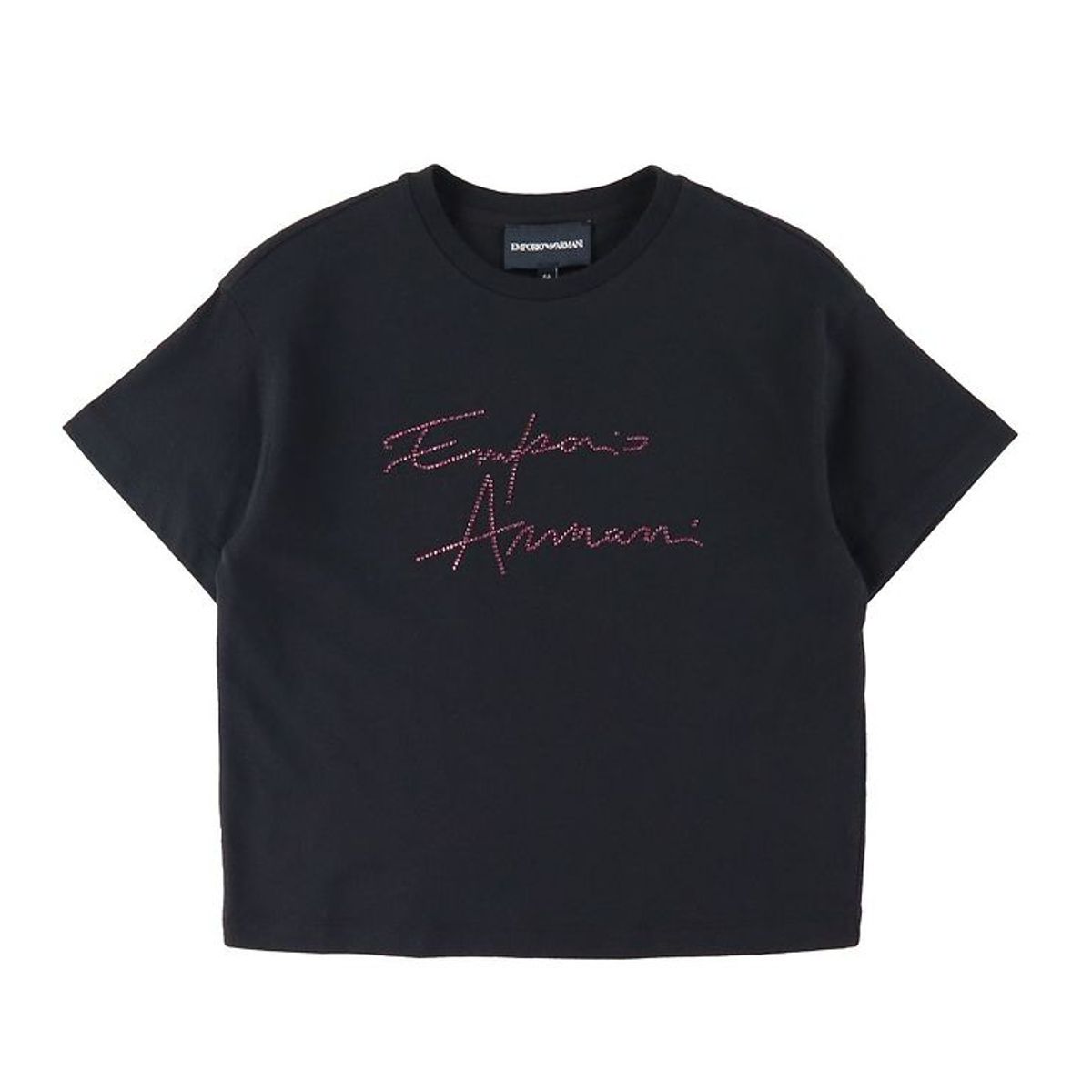 Emporio Armani T-Shirt - Sort m. Pink/Similisten