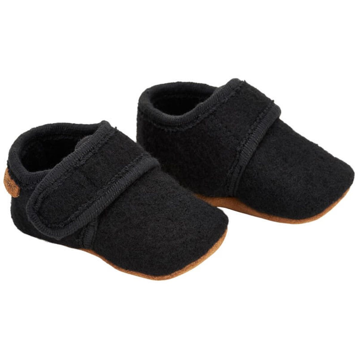 En Fant - Baby Uld Sko Velcro - Black - 17/18