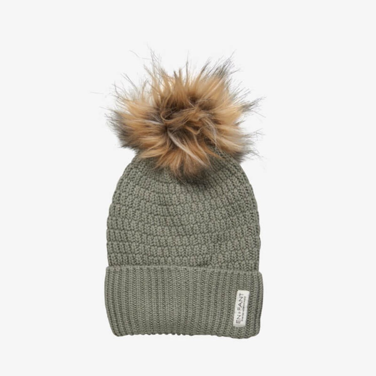 En Fant - Beenie w. fake fur full fleece lining - Shadow - 52