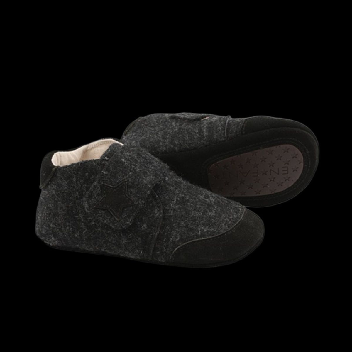 En Fant - Uld Sko Velcro - Dark Grey - 31