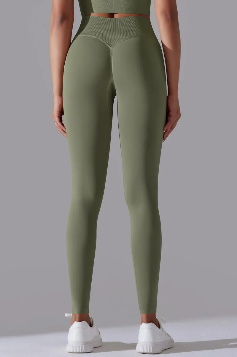 EnduranceFlex scrunch leggings OliveGreen - Small (S) / OliveGreen