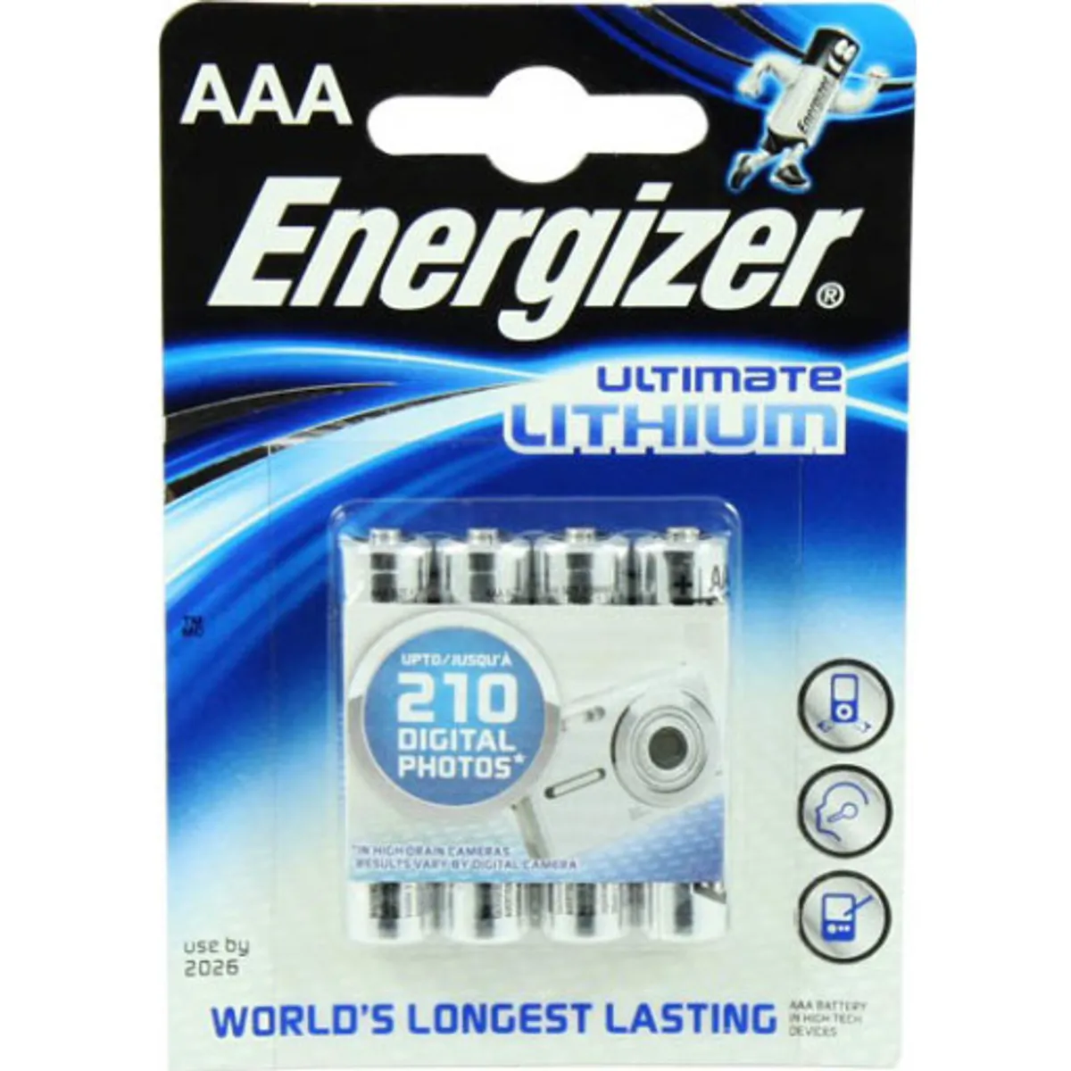 Energizer AAA batterier, 4 stk.