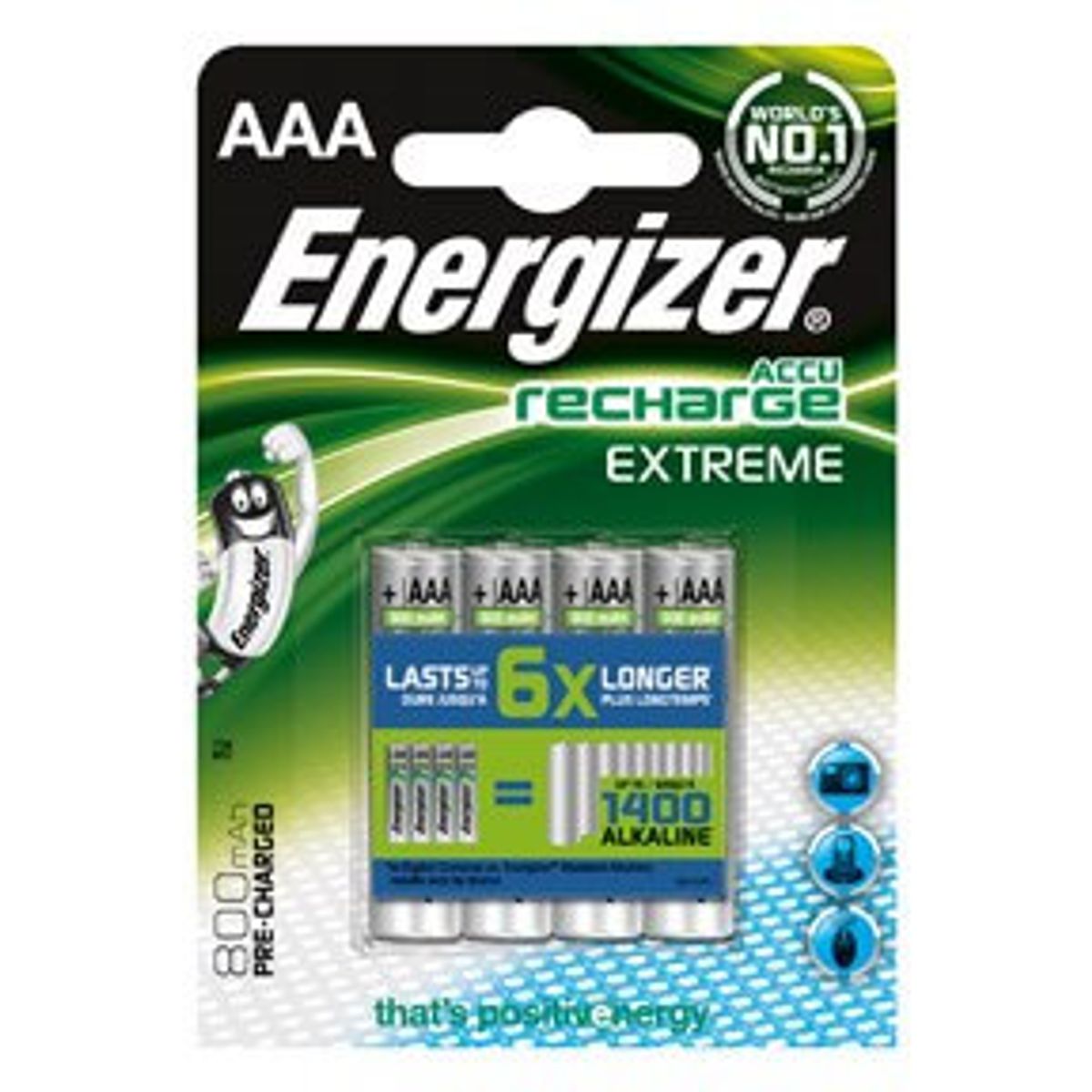 Energizer Extreme genopladelig AAA batteri, 4 stk