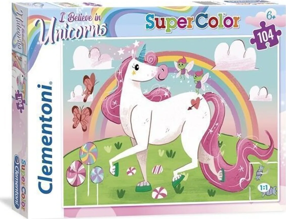 Enhjørning Puslespil - Unicorns - Color - Clementoni - 104 Brikker