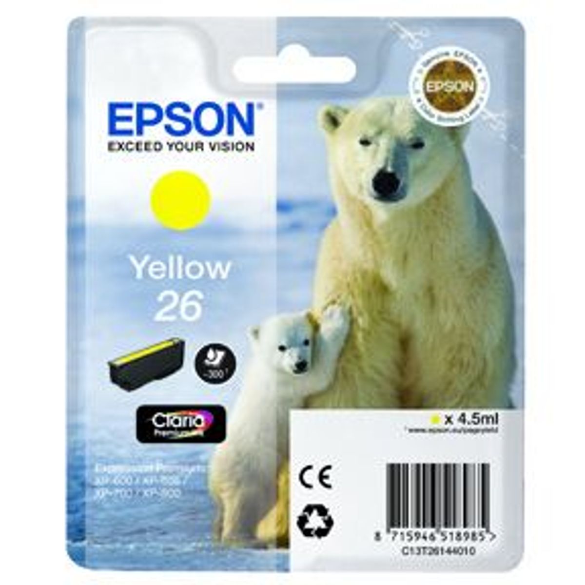 Epson 26 T2614 Y - C13T26144012 Original - Gul 6 ml