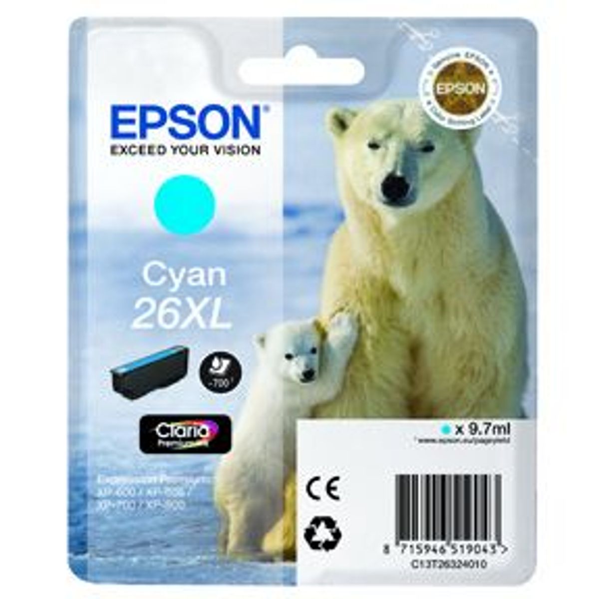 Epson 26XL T2632 C - C13T26324010 Original - Cyan 14 ml