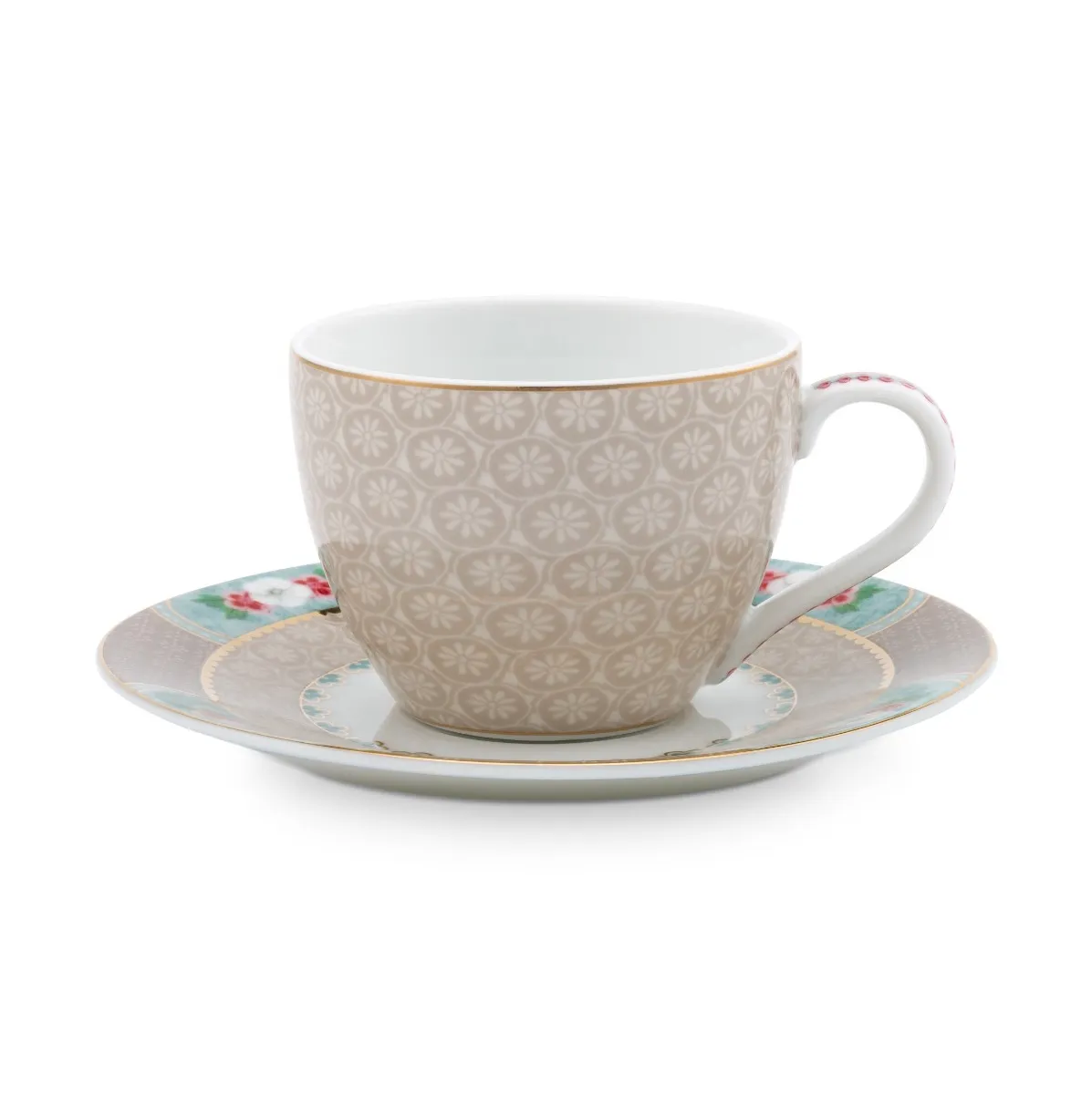 Espresso Cup & Saucer Blushing Birds Khaki 120ml