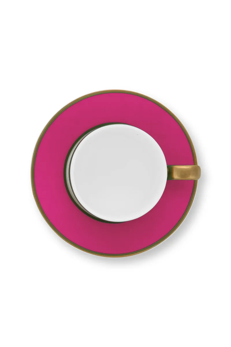 Espresso Cup & Saucer Pip Chique Gold-Pink 120ml