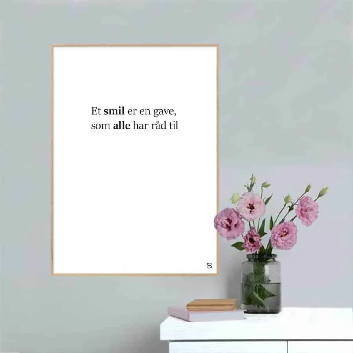 Et smil er en gave - plakat - 15 x 21 cm / XS / lodret