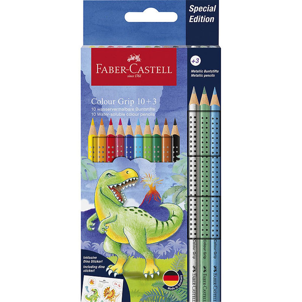 Faber-Castell Farveblyanter - 13 stk. - Grip Dino