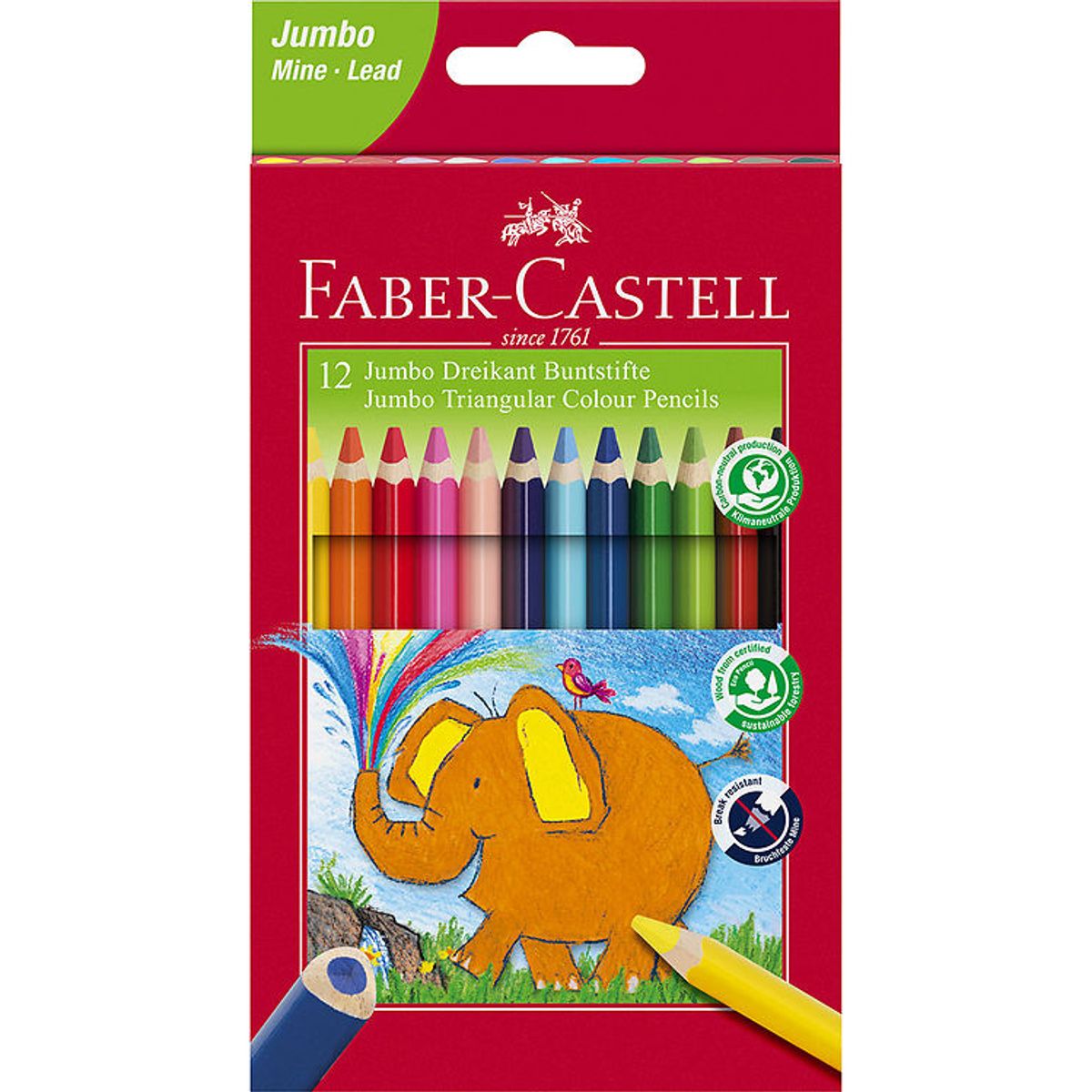 Faber-Castell Farveblyanter - Trekantet - Jumbo - 5,4 mm - 12 st