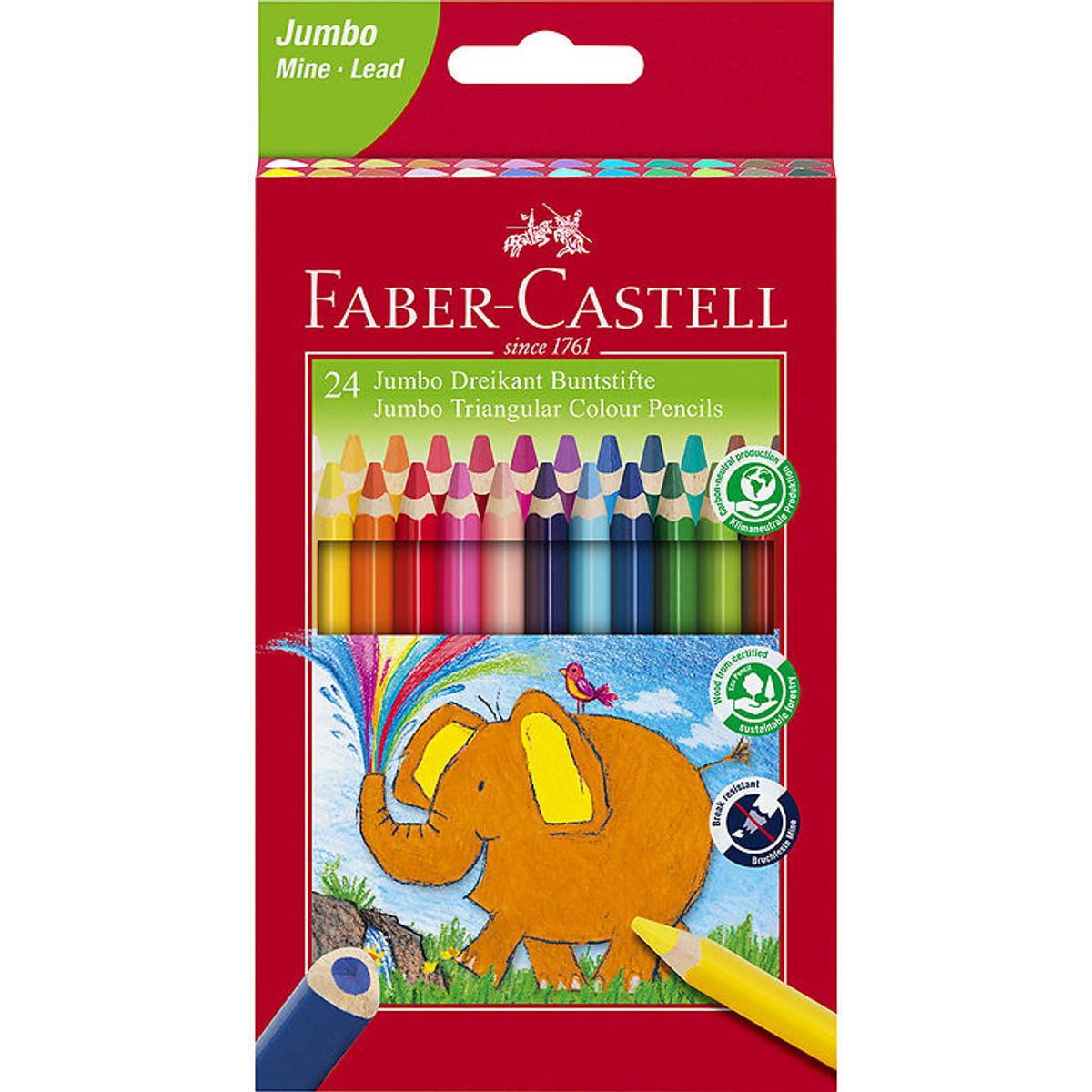 Faber-Castell Farveblyanter - Trekantet - Jumbo - 5,4 mm - 24 st