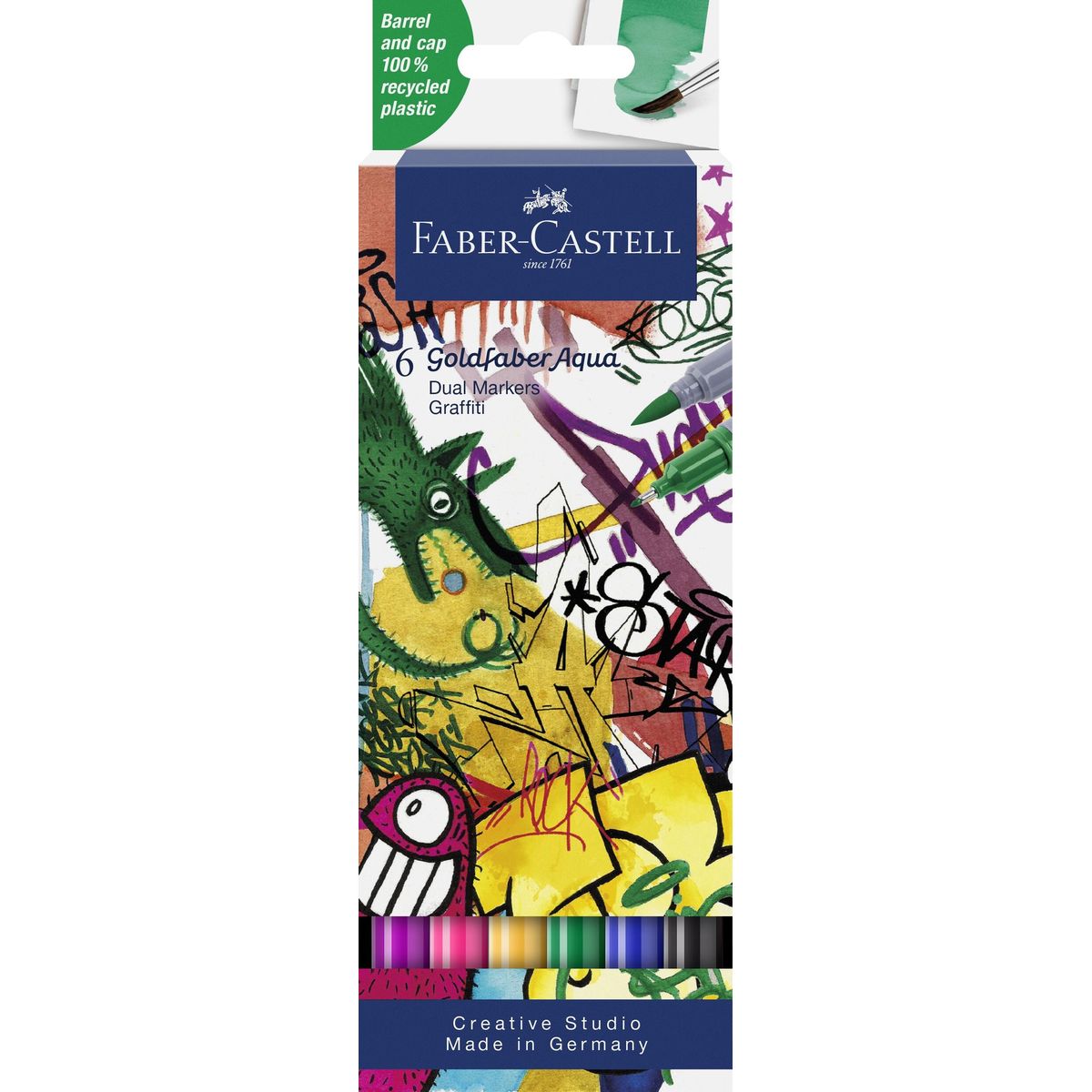 Faber-castell - Goldfaber Aqua Dual Marker Akvareltusser - Graffiti - 6 Stk