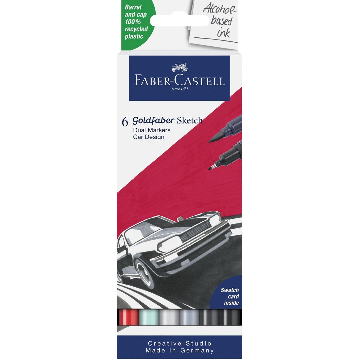 Faber-castell - Goldfaber Sketch Tusser - Car Design - 6 Farver