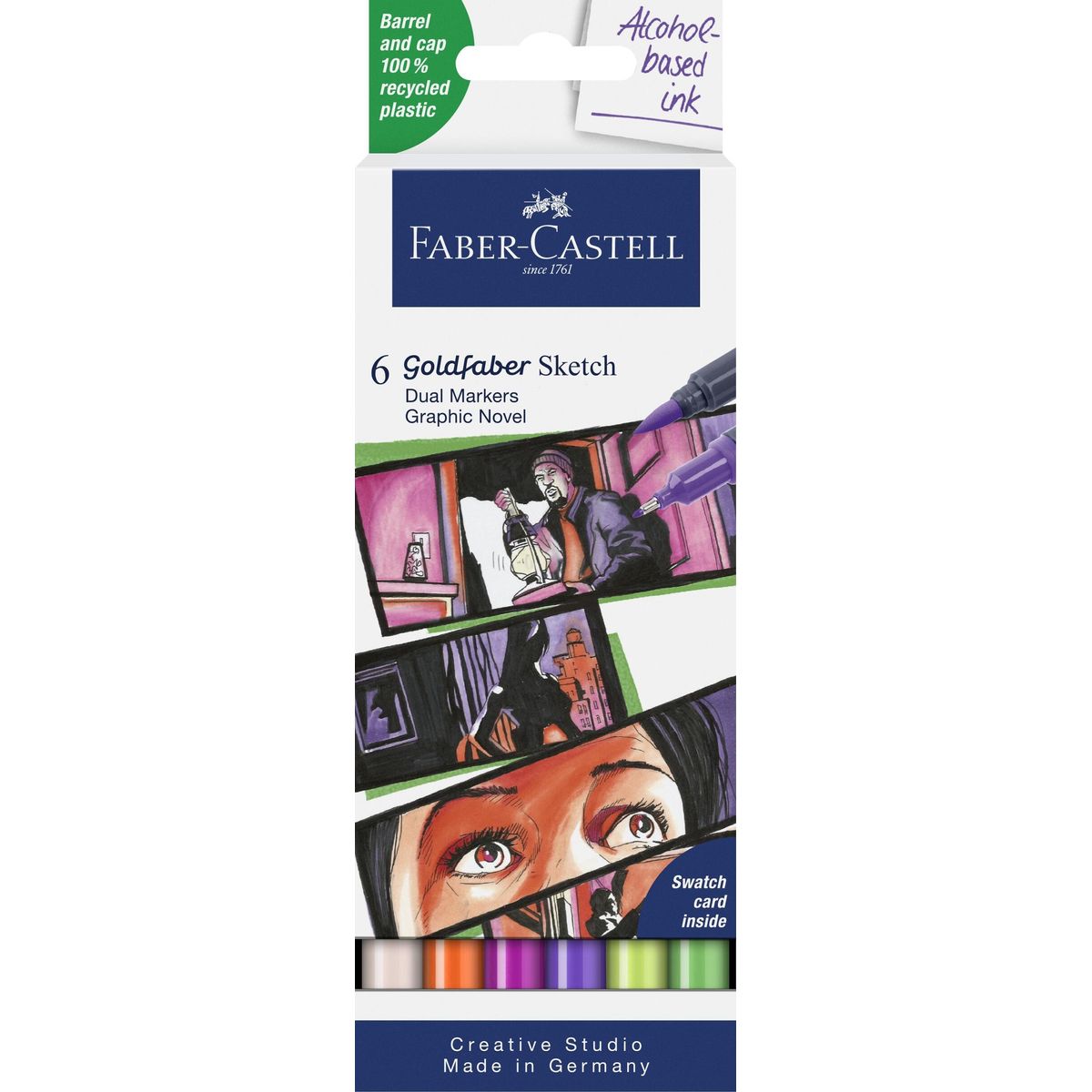 Faber-castell - Goldfaber Sketch Tusser - Graphic Novel - 6 Farver