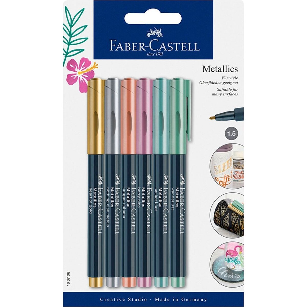 Faber-castell - Metallics Tusser - 6 Farver