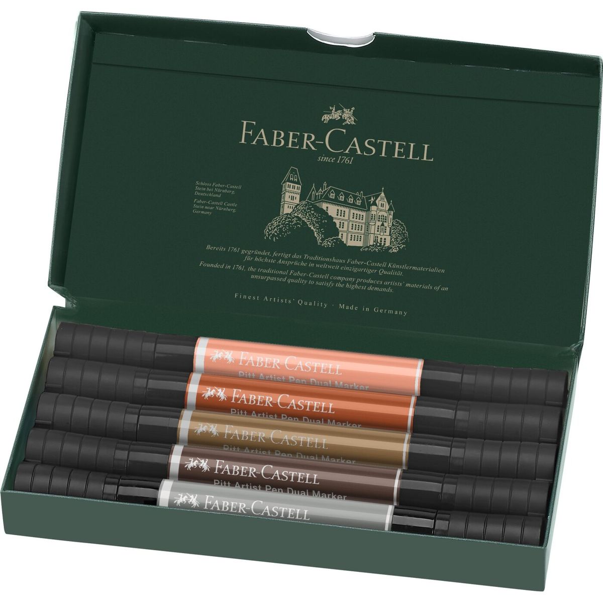 Faber-castell - Pitt Artist Pen Dual Marker Tusser - Portrait - 5 Stk