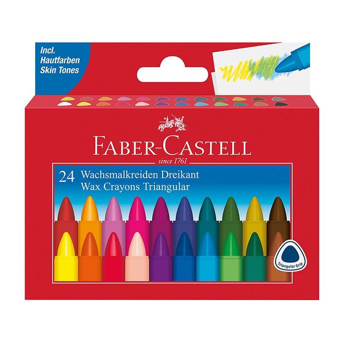 Faber-Castell Voksfarver - Trekantet - 24 stk - Multi