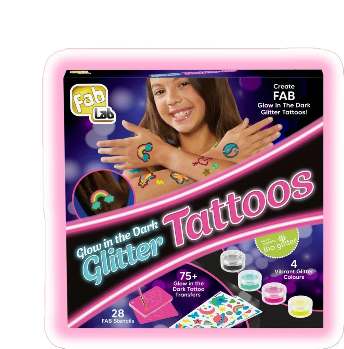 FabLab Glow in the dark Glitter Tattoos