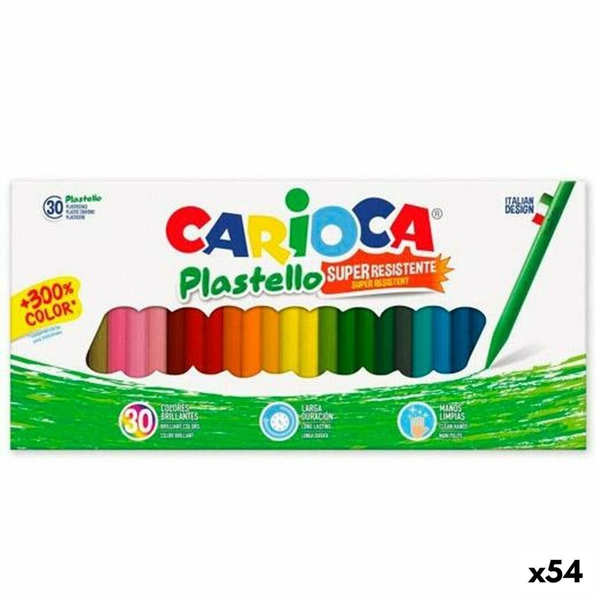 Farvevoks Carioca Plastello Multifarvet (54 enheder)