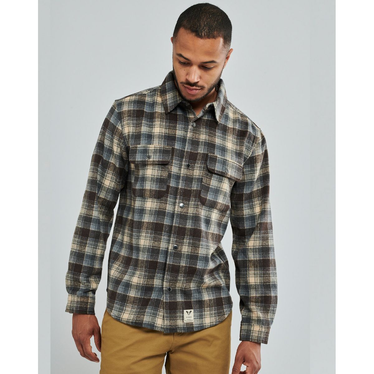 Fat Moose Adrian Cotton Check Shirt Dark Brown